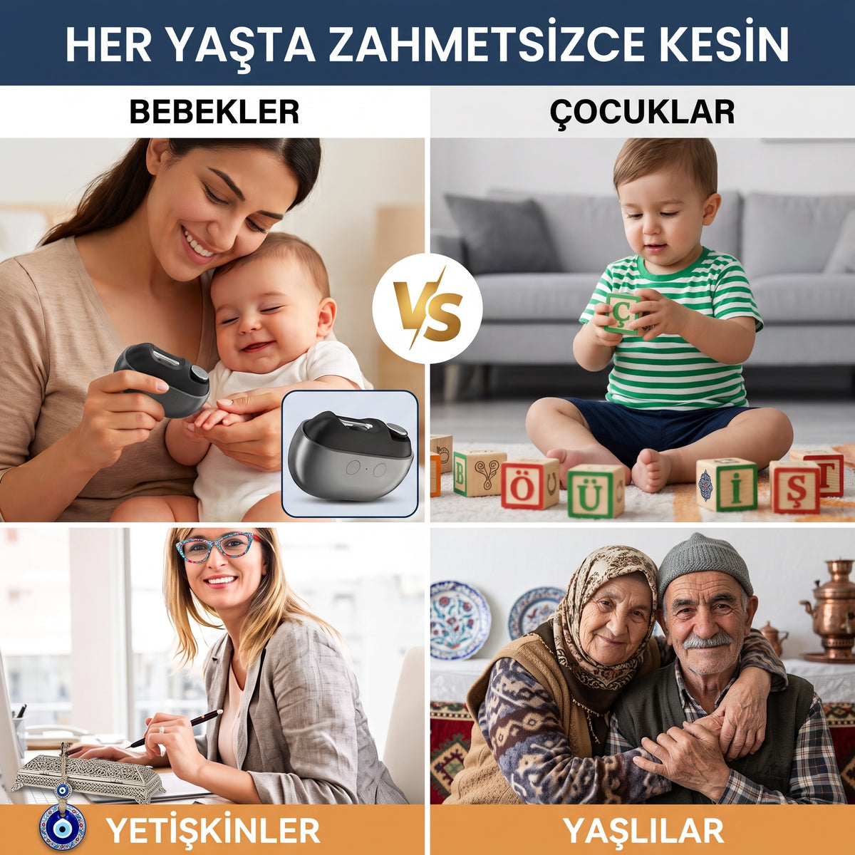 Bebekten Yetişkine Her Evde ve Her Çantada Bulunması Gereken 3’ü 1 Arada Tırnak Kesme ve Parlatma Cihazı