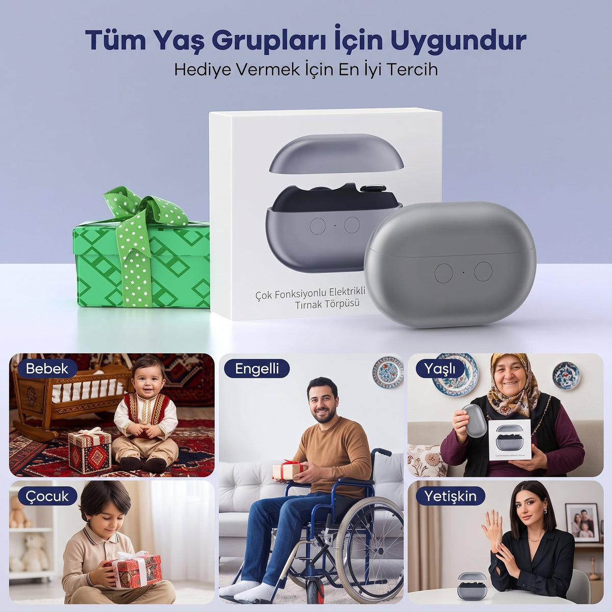 Bebekten Yetişkine Her Evde ve Her Çantada Bulunması Gereken 3’ü 1 Arada Tırnak Kesme ve Parlatma Cihazı